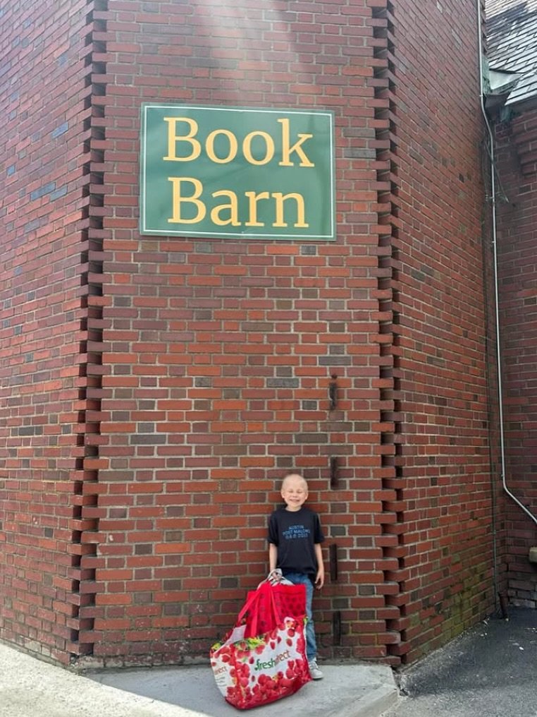 Giuseppe, our youngest Hess fan and Barn shopper, &ldquo;finally made it back to the Book Barn after a few long weeks of chemo! Safe to say he grabbed some goodies!&rdquo; says his mom!

G always makes our hearts so full. We love when we get to see h