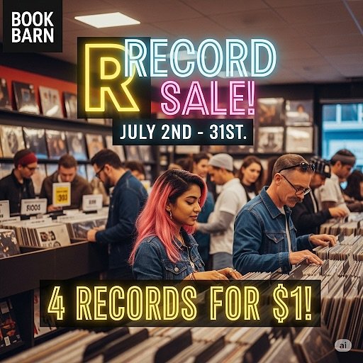 Vinyl lovers, get ready! Book Barn&rsquo;s massive record sale is happening July 2nd - 31st. Grab any 4 records for just $1 and expand your collection today!

#recordsale #records #bookbarn #media #denville #denvillenj