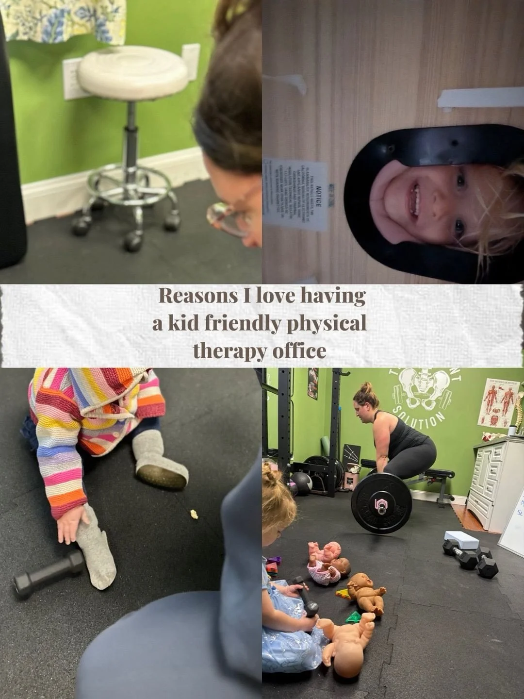 One of the most special parts of owning a small, one-on-one healthcare practice is this:
my patients don&rsquo;t have to choose between taking care of themselves and taking care of their kids. 🤍

So many parents delay PT, ignore pain, or &ldquo;just