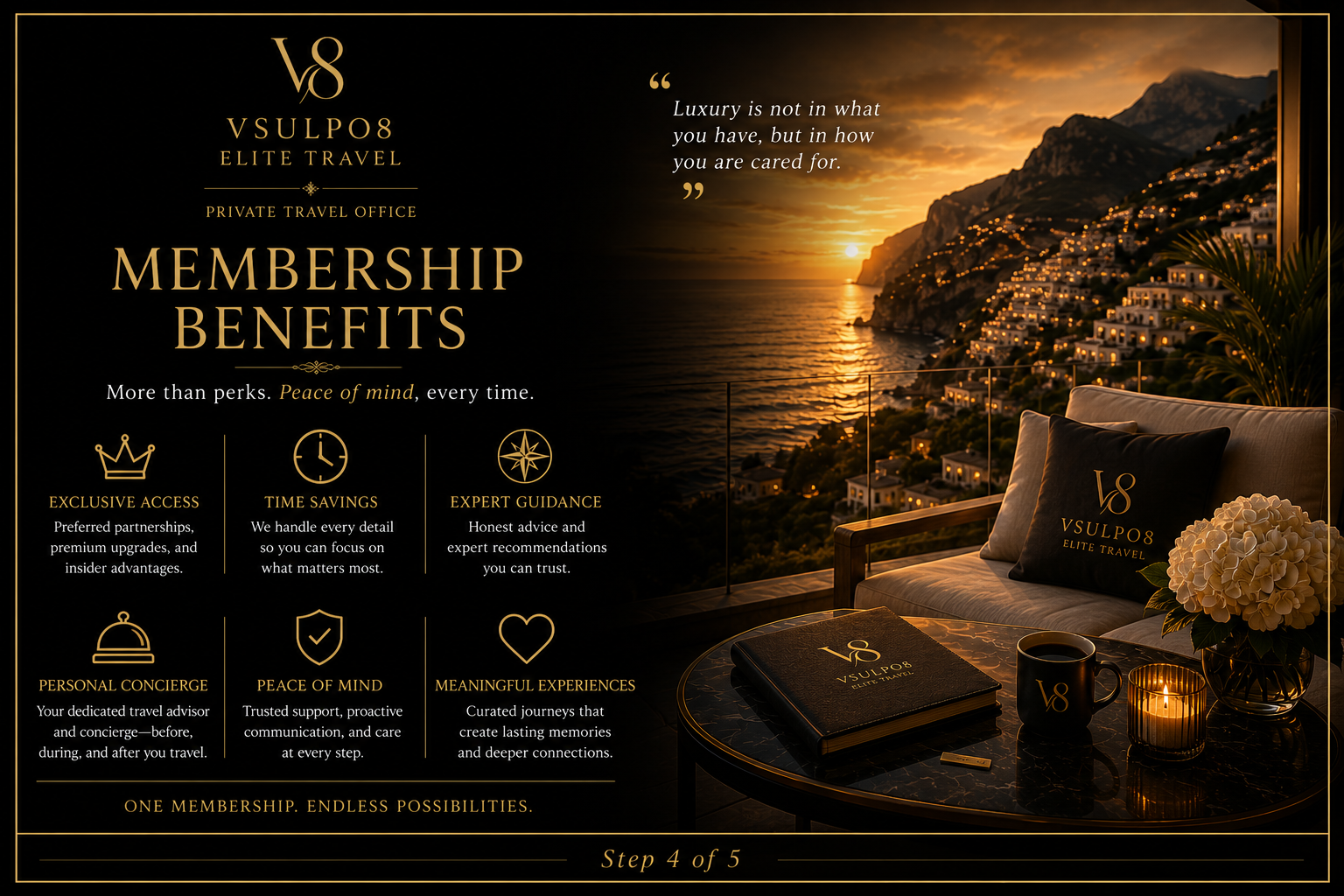 Private Travel Office membership benefits, Step 4 of 5.