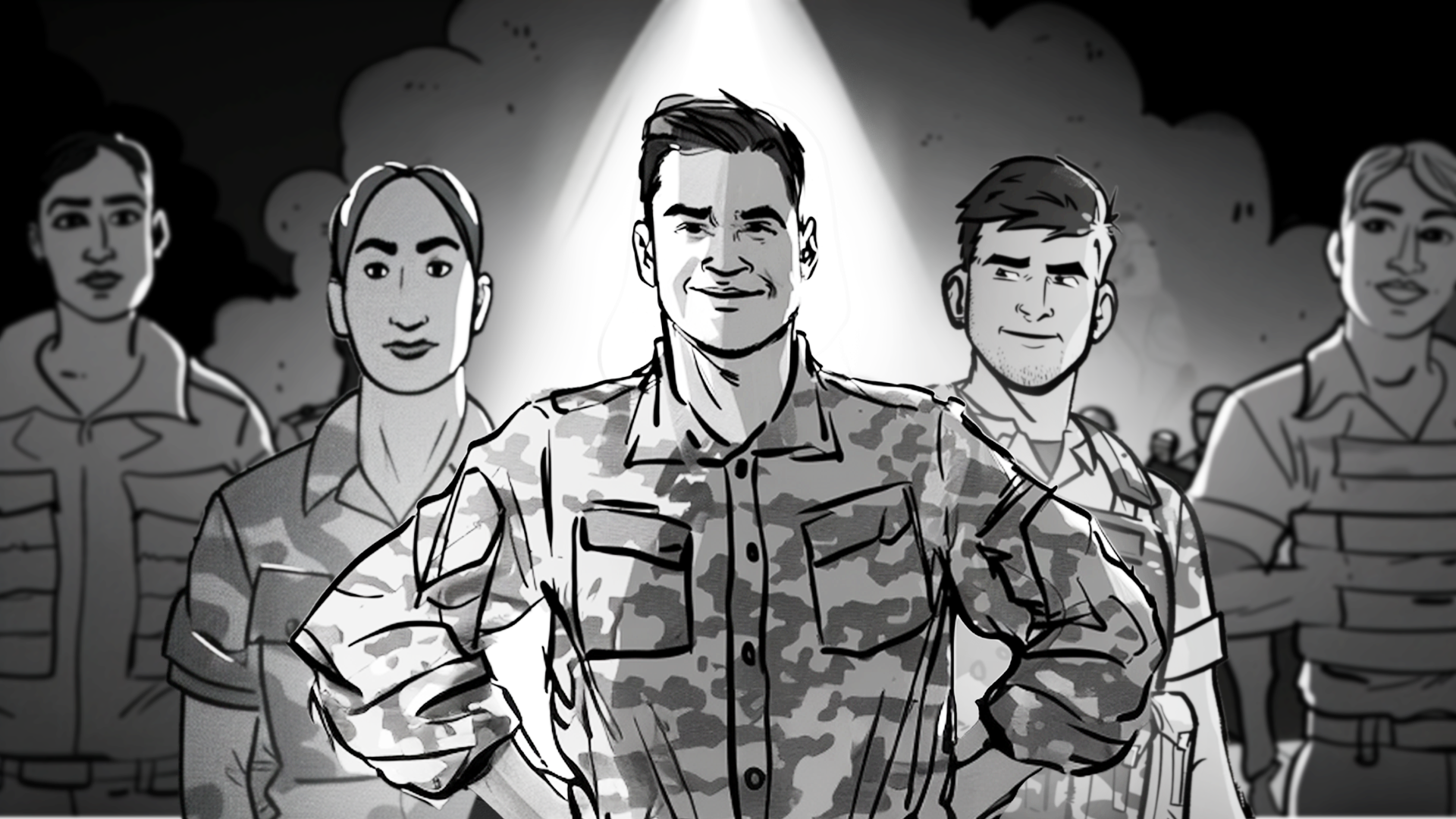 Storyboard created with a combination of AI and illustration
