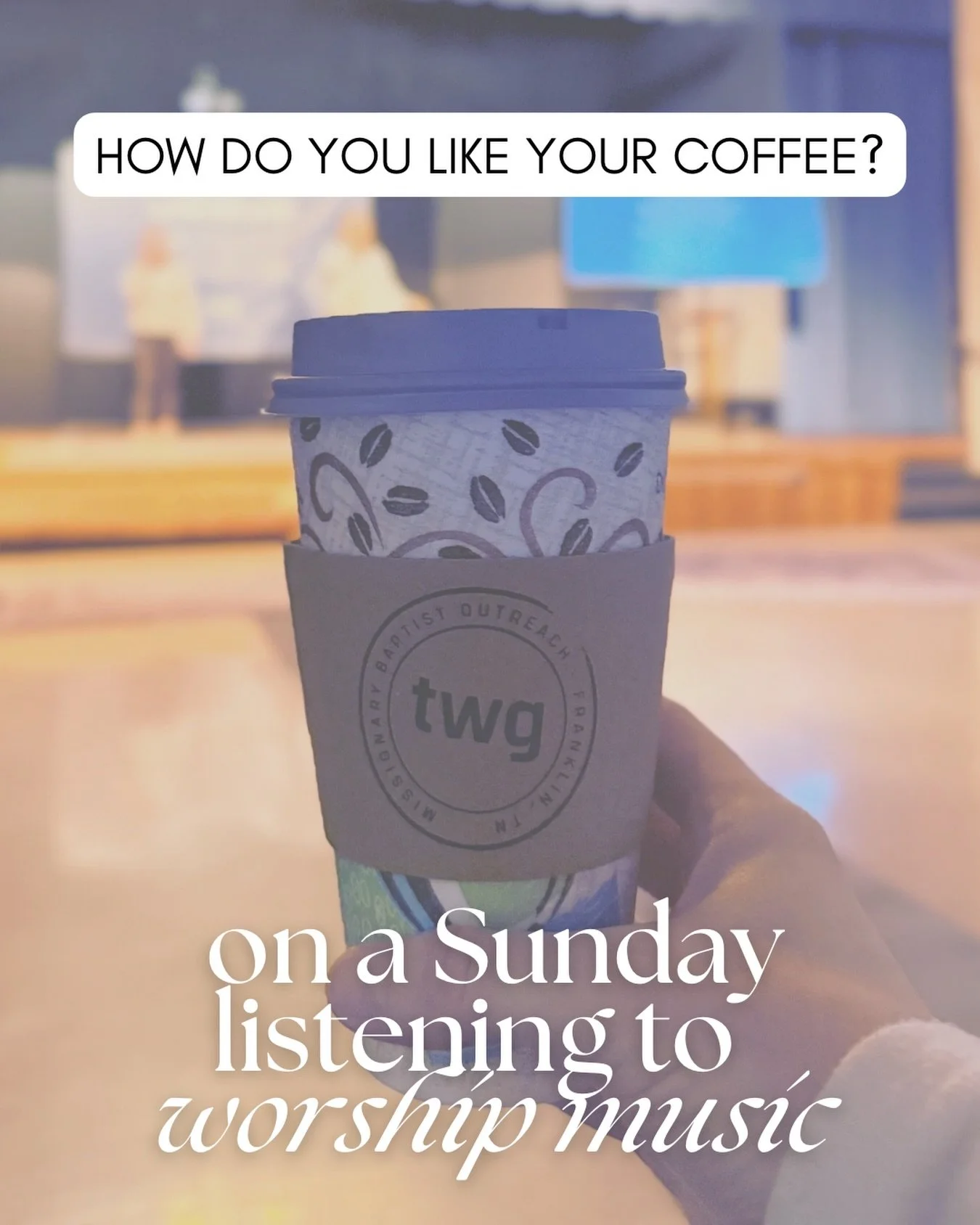 Our favorite way to take our coffee is being together listening to worship music every Sunday! 

How do you like your coffee? 
&bull;
&bull;
&bull;
#Theworshipgathering #worshipgathering #nashvilletnchurch #franklintnchurch #jesusovereverything