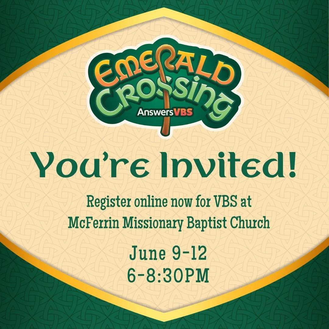 💚 Emerald Crossing is coming to McFerrin Missionary Baptist Church! And we are so excited for our Kingdom Kids to join! 

This summer, your kids will explore the beauty and truth of Psalm 23 &mdash; &ldquo;Surely goodness and mercy shall follow me a