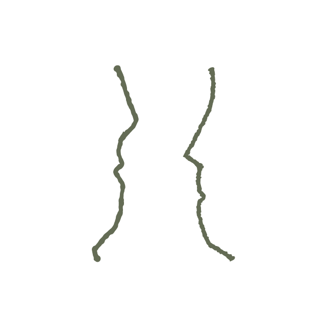 Hand drawn line art showing two people facing each other