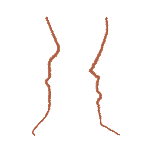 Hand-drawn line art of two people facing each other in conversation, representing couples counseling and communication.