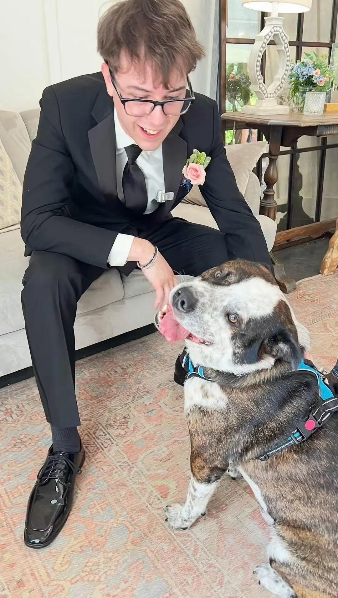 Rocky the ring bearer gets ready to deliver the rings. CouplesCorner.org