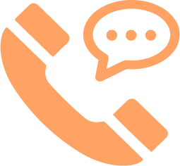 AI Stark County Ohio_F7LTD_Digital Agency_Matthew_Fischer  Icon of a telephone handset with a speech bubble indicating a call or conversation.