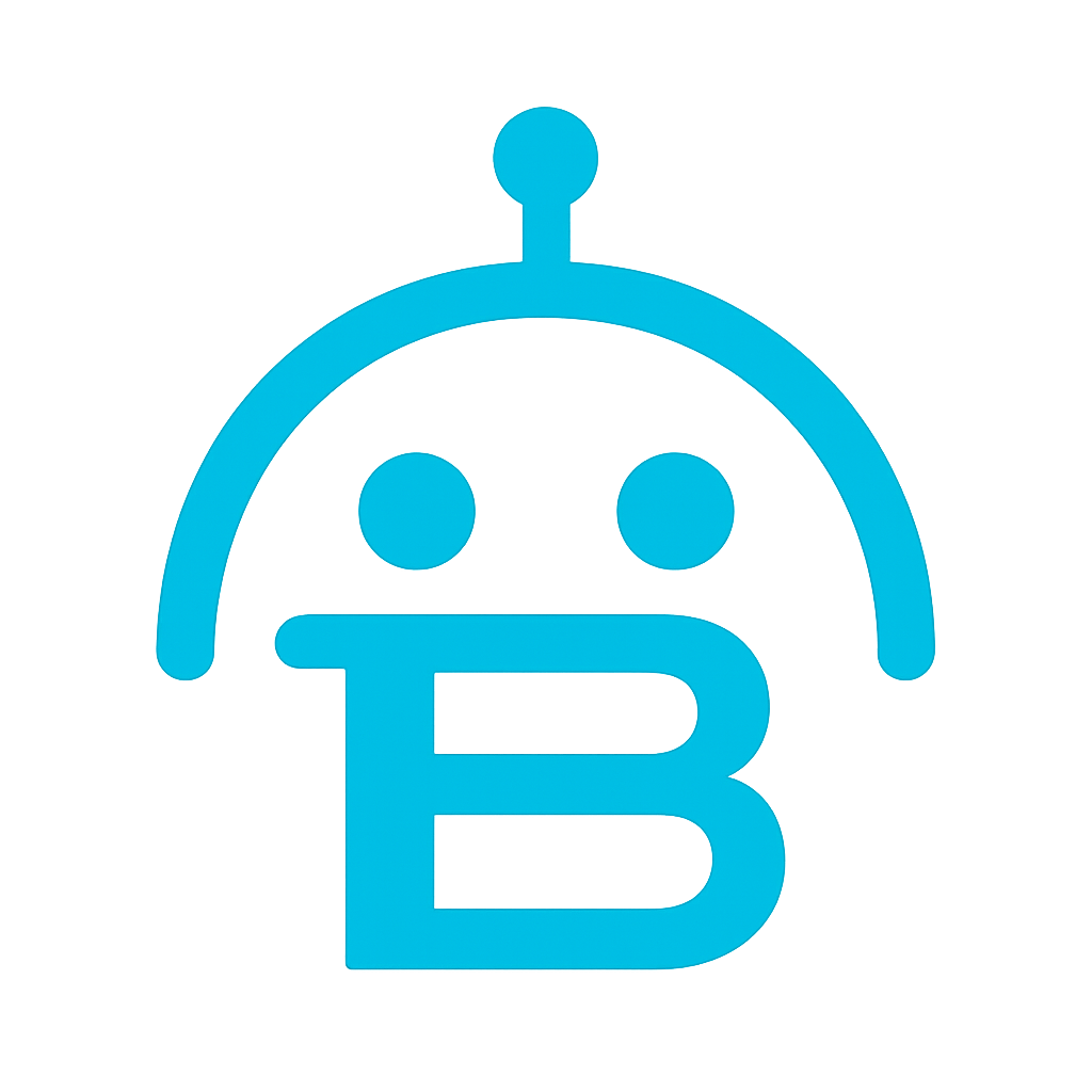 Turquoise Robot Logo Design.png