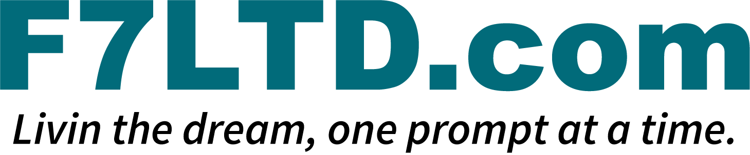 Text logo displaying 'F7LTD.com' with teal-colored lettering.