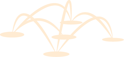 AI Stark County Ohio_F7LTD_Digital Agency_Matthew_Fischer  An illustration of water fountains with streams of water arcing from multiple spouts.