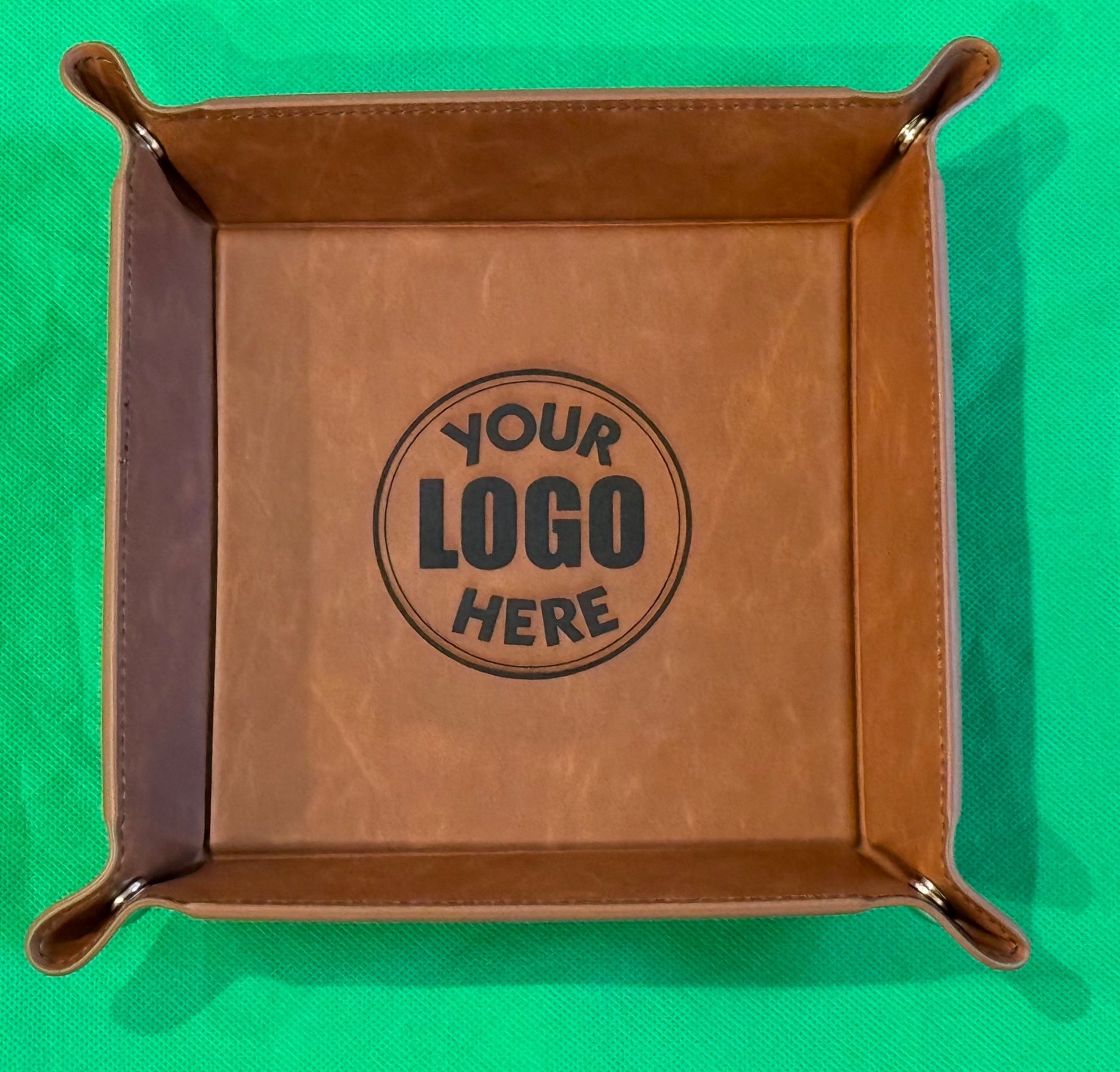 Custom Etched Leather Valet Tray