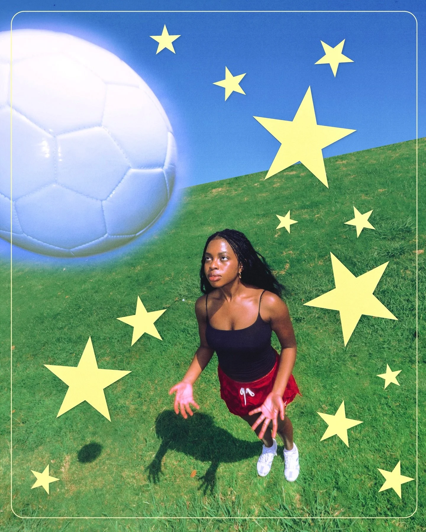 touch and go ⚽️ 

model: @muna.adanna 
photographer: @archive.alisha 

#editorial #dallasphotography #soccer #graphicdesign #portraitphotography