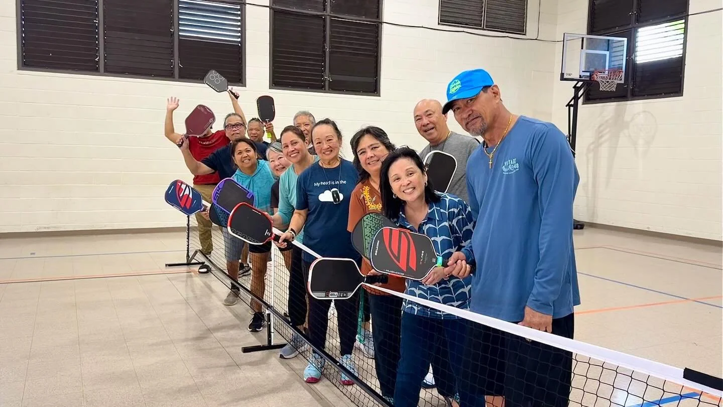 🏓🥒 Dill-ightful news! Our Pickleball Soft Launch opens in 5 days!

Big mahalo to our volunteers yesterday for getting us out of a pickle by lining our courts and getting us game-ready!

Registration is now open and spots are limited, so don&rsquo;t