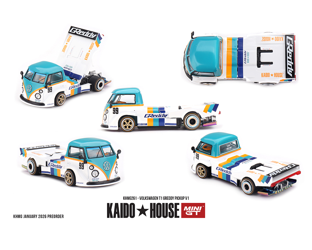 (Preorder) Kaido House x Mini GT 1:64 Volkswagen T1 GReddy Pickup V1