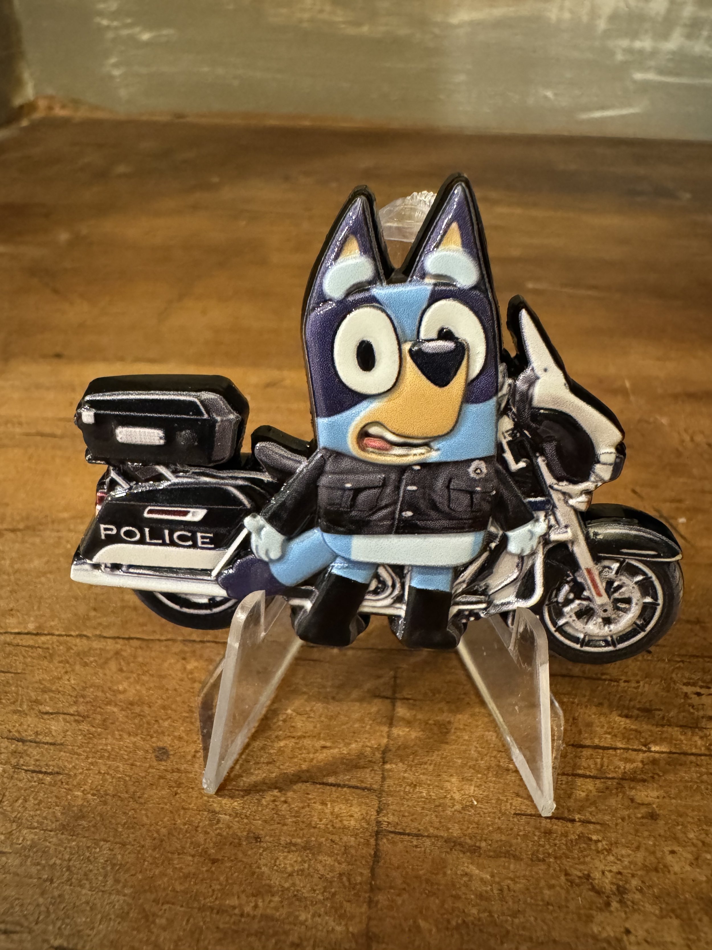 Motorcycle Cop Bluey Challenge Coin