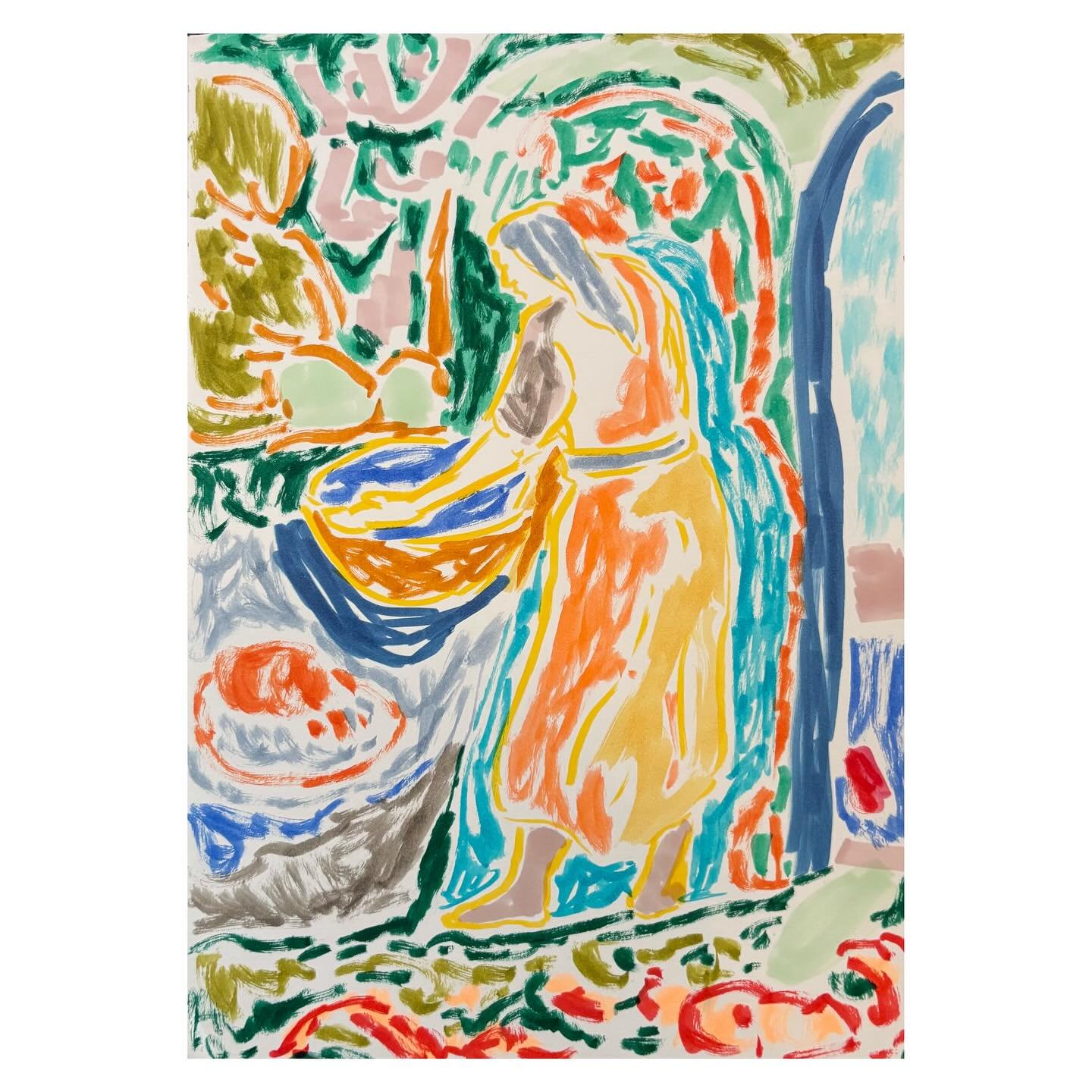 &ldquo;Crab wife&rdquo;
Pen and watercolour on paper

#felttippendrawing #penlinesketching #fineartportraiture #matisseinspired #sketchbookdrawing #pageofasketchbook #fauvisminspired #inkworkonpaper #chunkylinework #simplicity #contemporaryart #conte