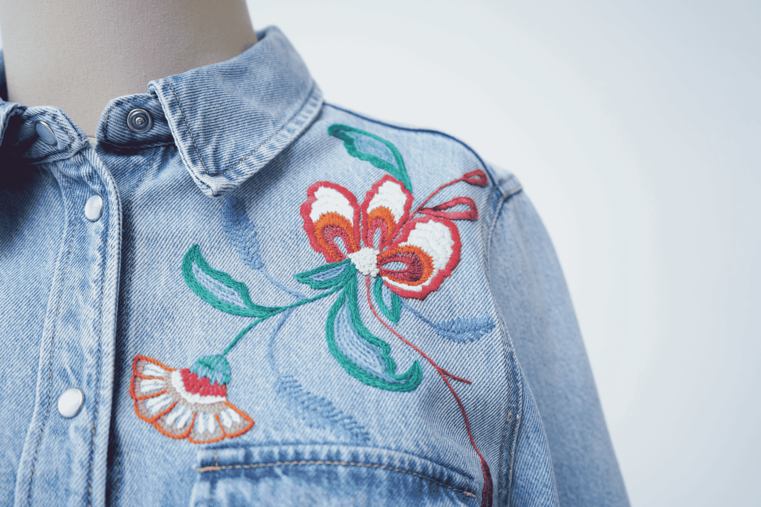 embroidery on denim