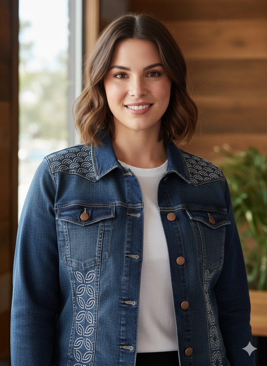 Embroidery on Denim Inspired by Japanese Sashiko