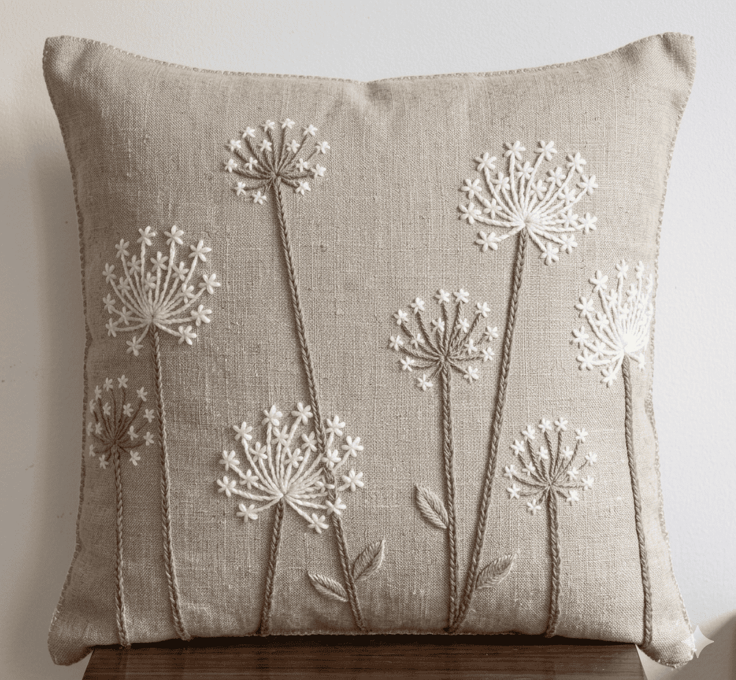 Hand-Embroidered Wool Cushions
