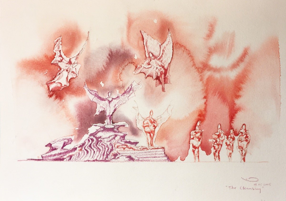 The Cleansing • watercolour & pencil • 26x36cm