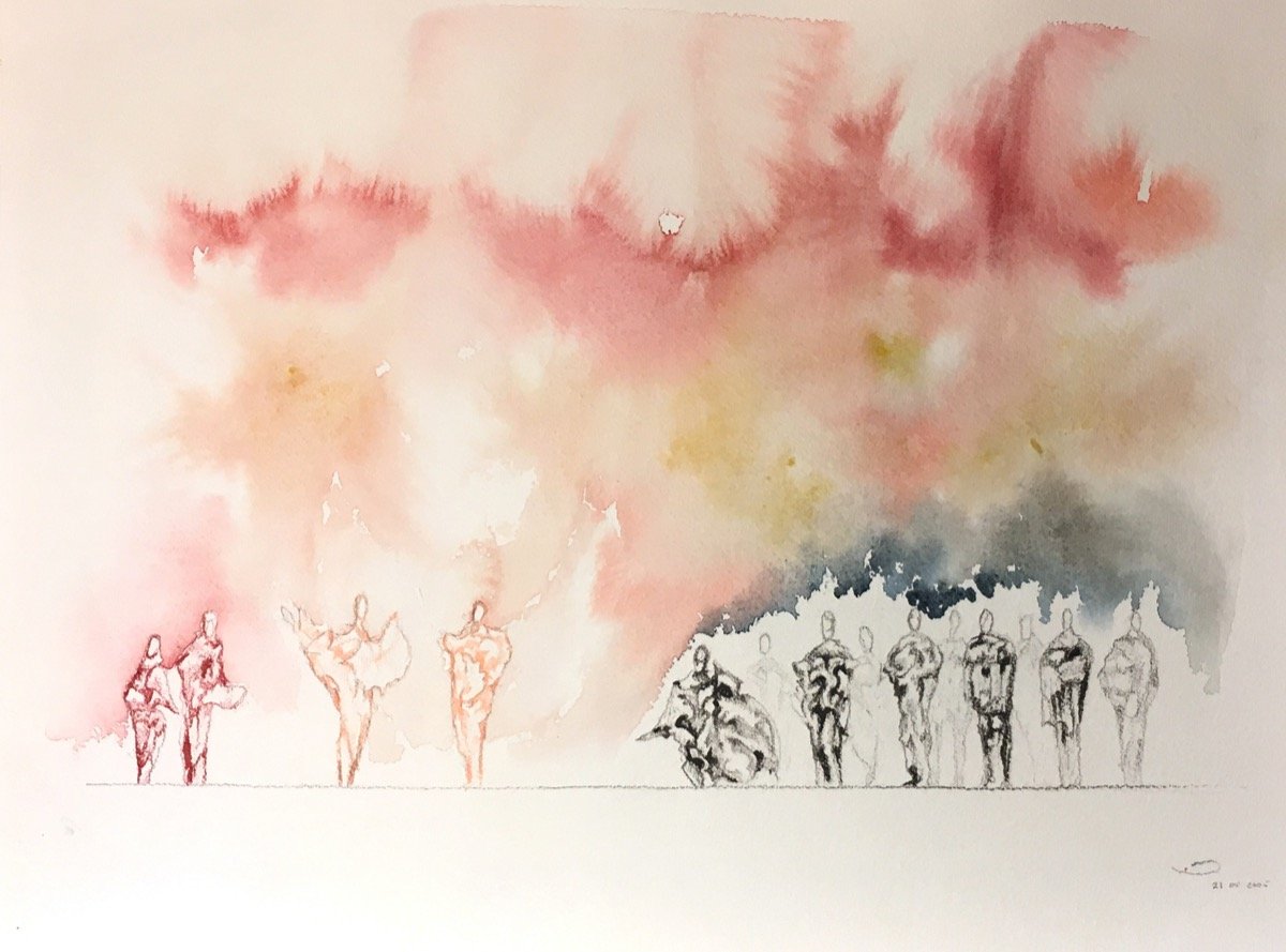 Dialogue • watercolour & pencil • 31x41cm