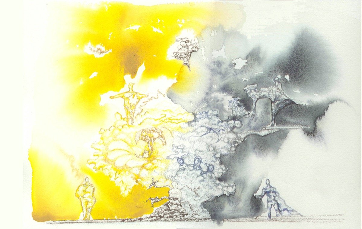 2 Forces • watercolour & pencil • 31x41 cm