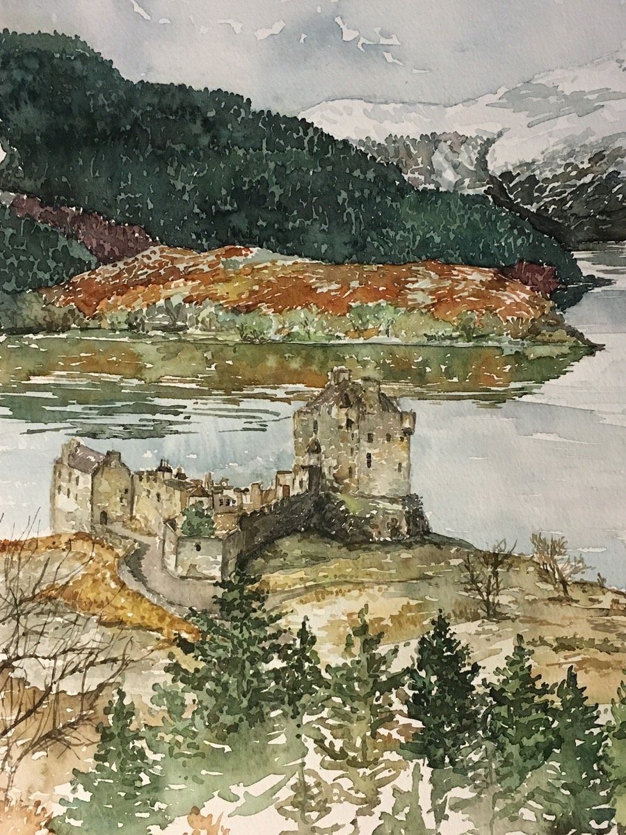 Loch Castle • watercolour • 40x30cm