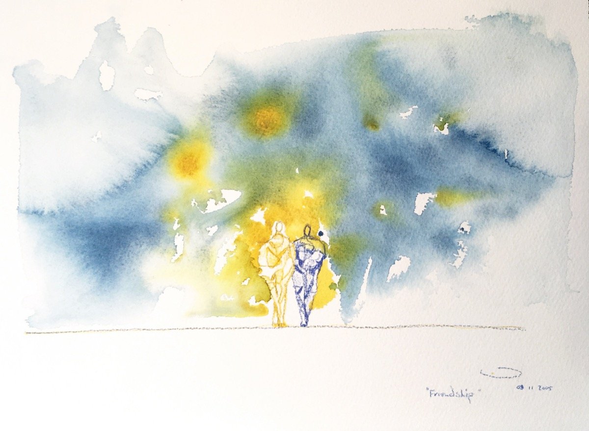 Friendship • watercolour & pencil • 26x36cm