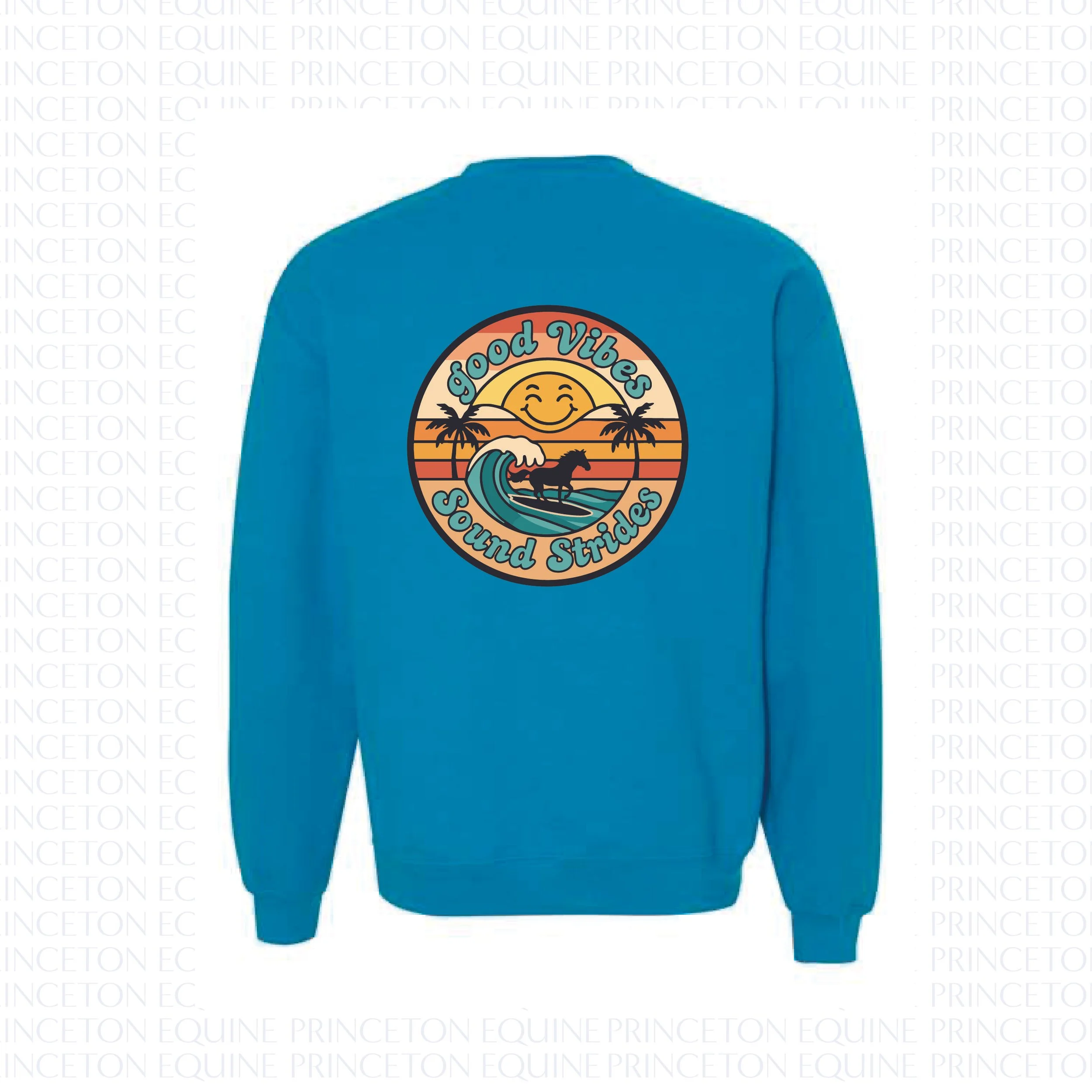 GOOD VIBES SOUND STRIDES BLUE CREWNECK SWEATSHIRT