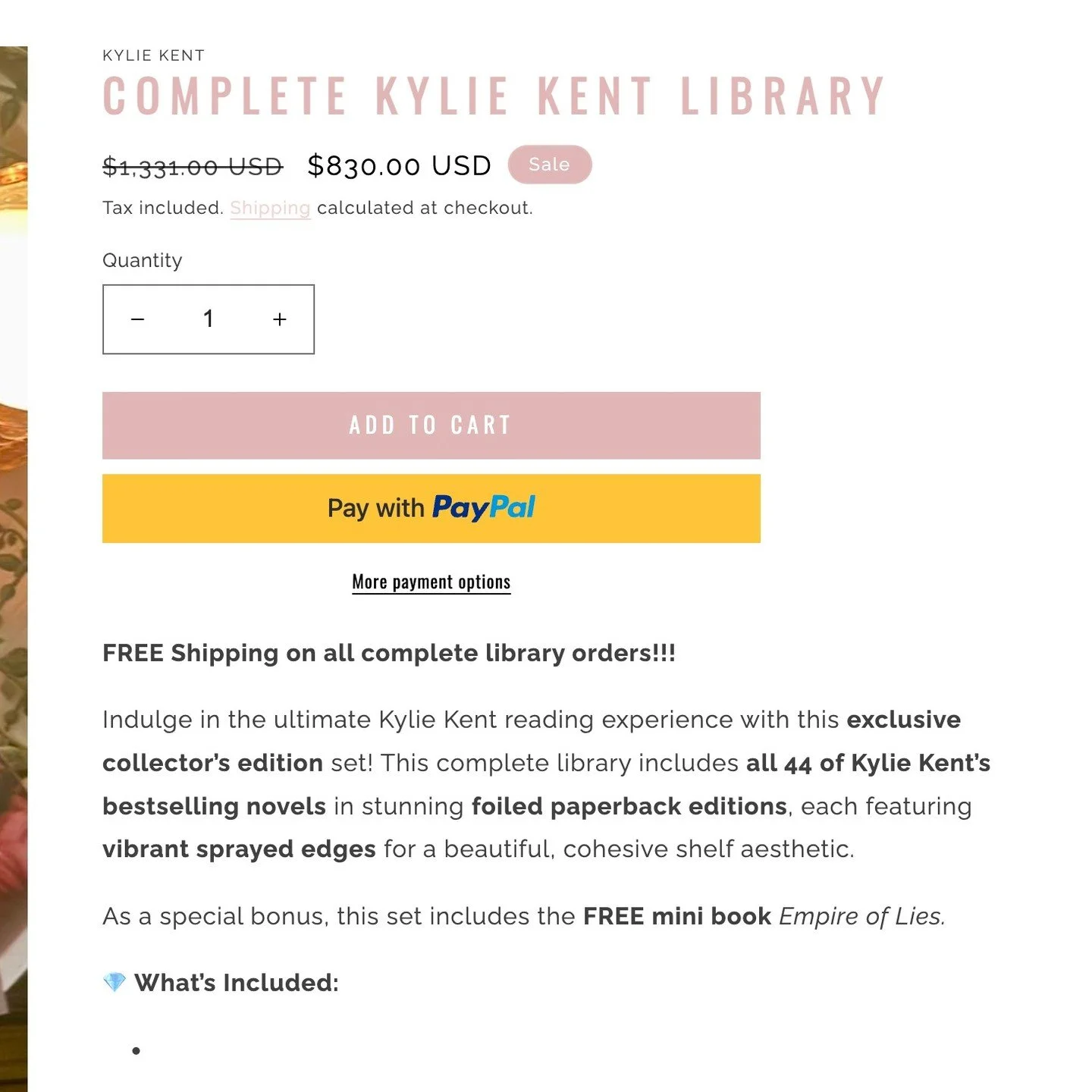 Every Full KK Library order will come with a near mint KylieVerse Coffeetable book! This bundle also comes with FREE Shipping Worldwide!! 

*near-mint copies of the KylieVerse book include 2 blank pages inbetween Dom &amp; Lucy, these are not damaged