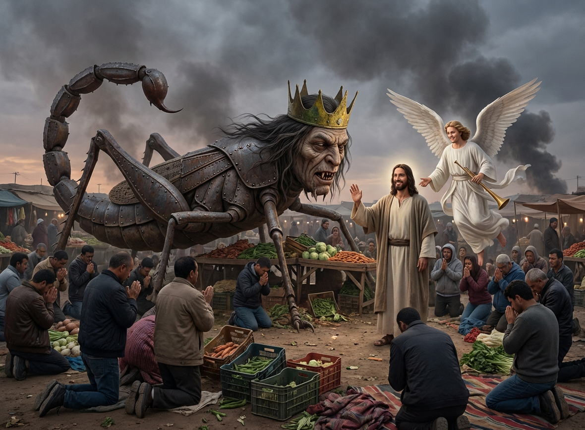 Jesus the fifth angel of God and Abandon the Christian torture locust