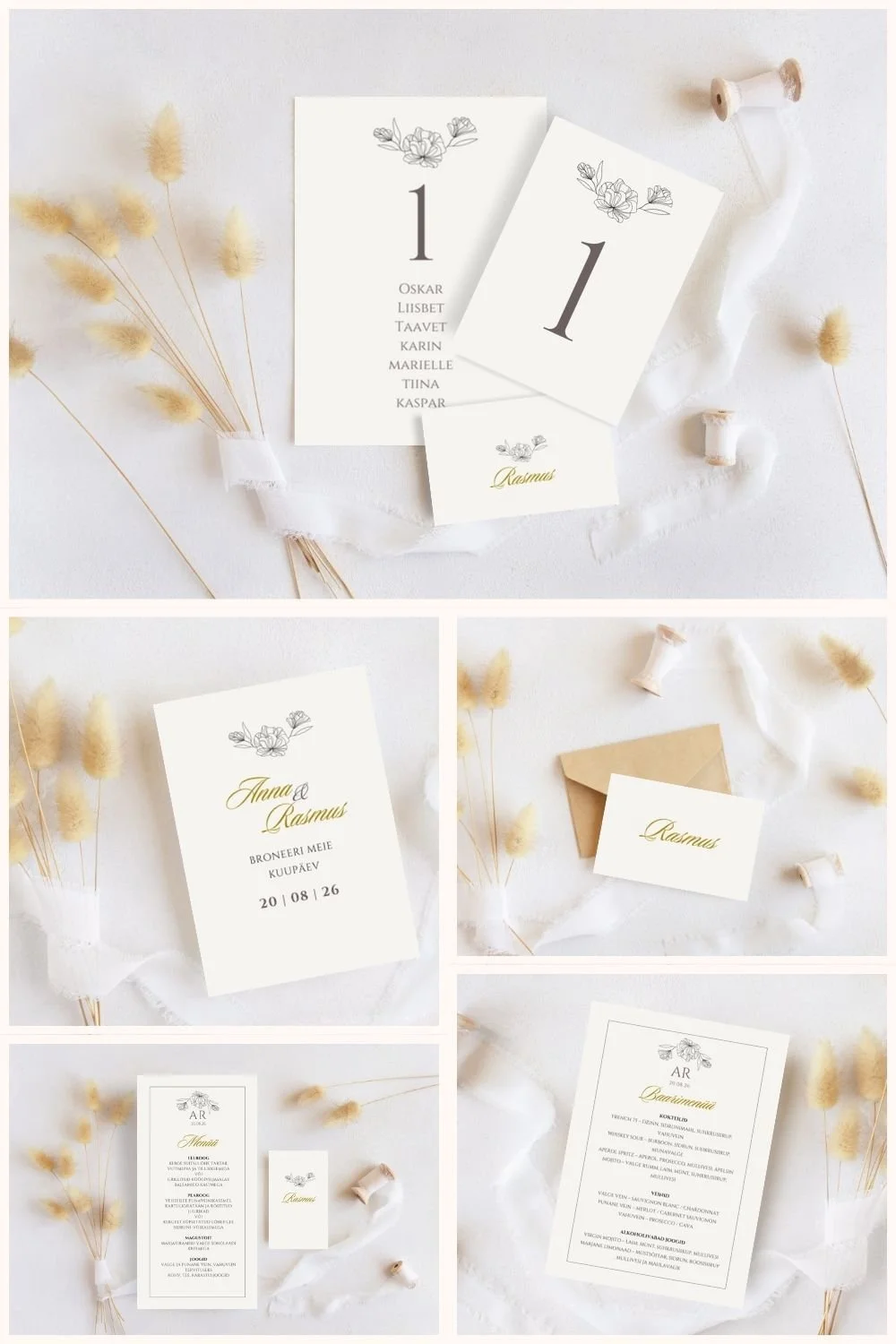 Digitaalne pulmakujunduste komplekt "Elegantne"