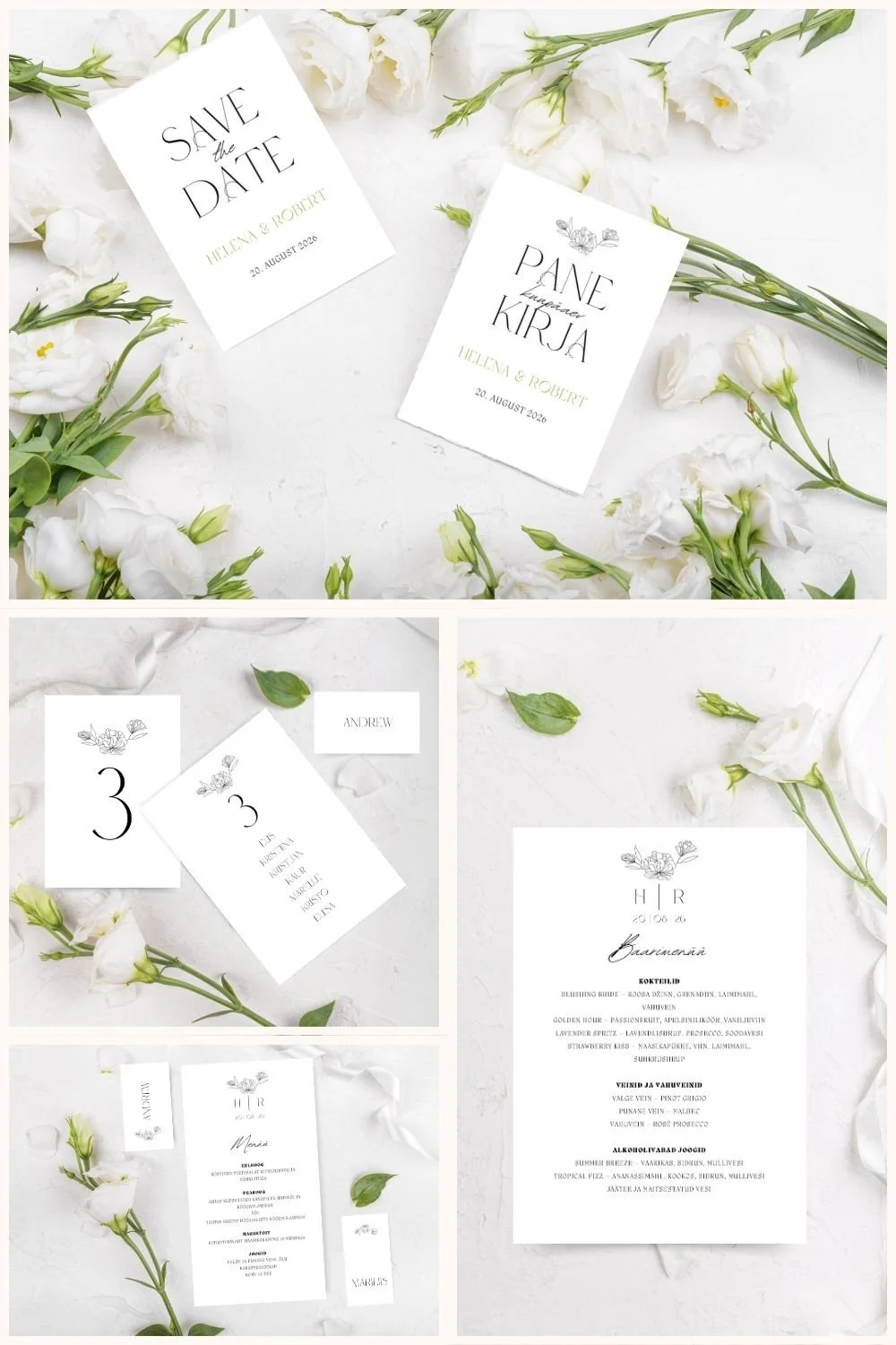 Digitaalne pulmakujunduste komplekt "Klassikaline"