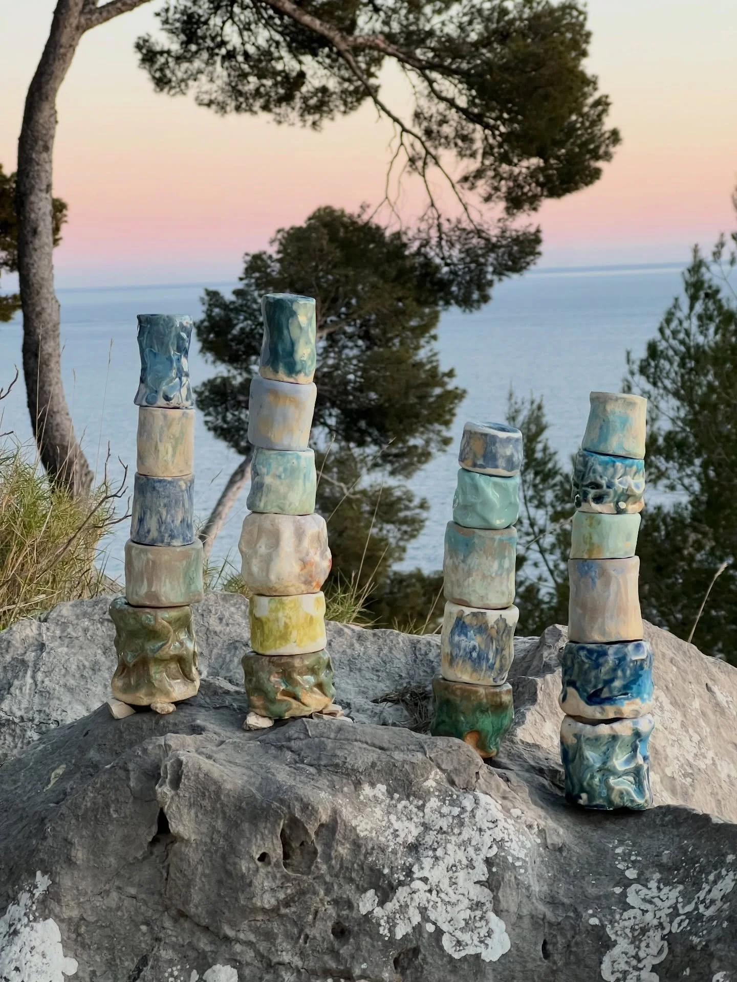 First week at @residencesrocabella sculpture residency. 

Started my research on landscape temple. 

Gleaned beach trash . 

Every dusk we watch the sunset . 

Thankful for @residencesrocabella , residency coordinator @thomas_levy_artwork and fellow 