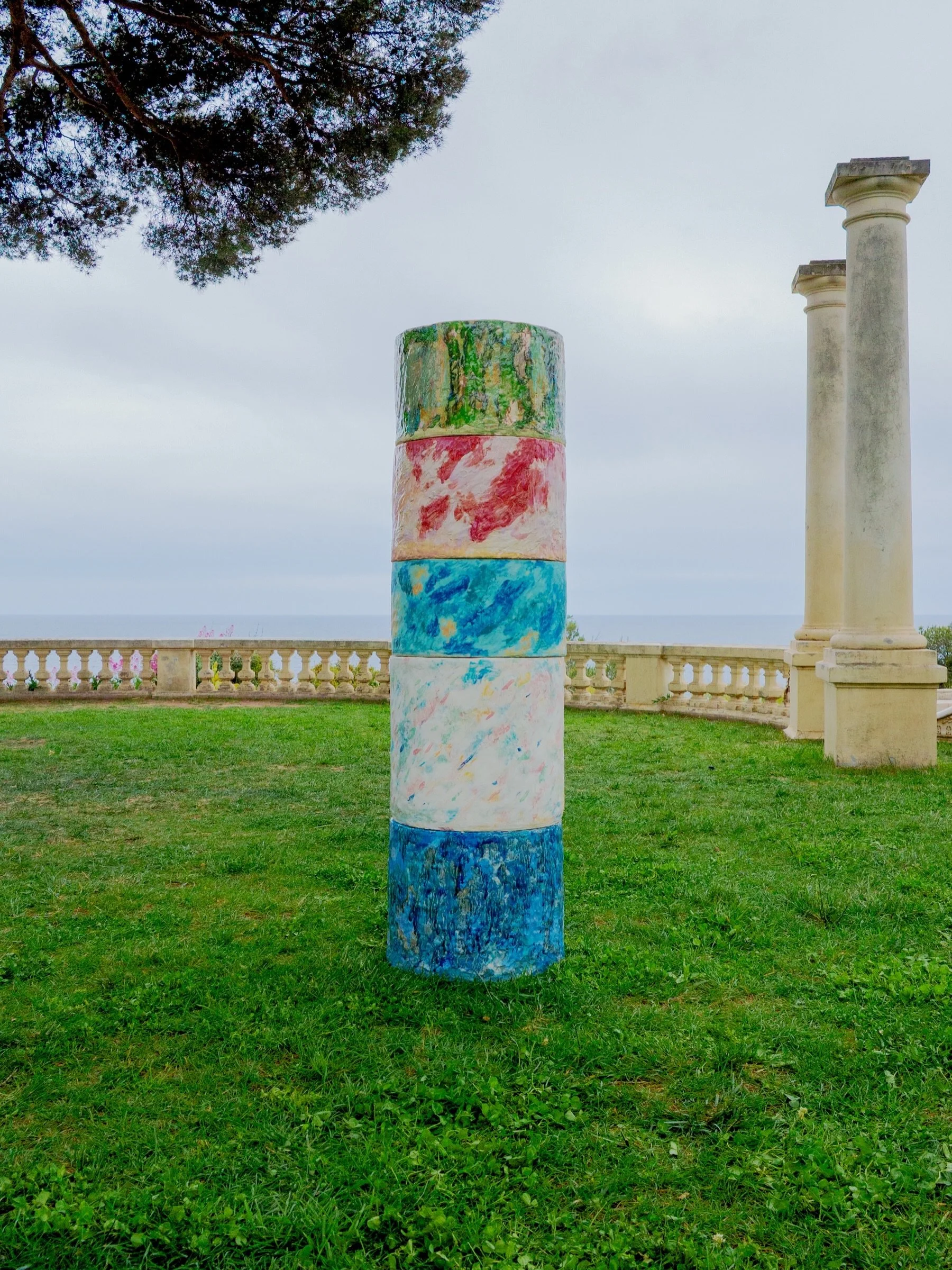 Contemplation Column completed 

170 x 48 x 48 cm , Glazed ceramic, 2026 

Contemplation Column is the result of two months residency at @residencesrocabella in the South of France . Facing the Mediterranean Sea , I integrated the landscape&rsquo;s e