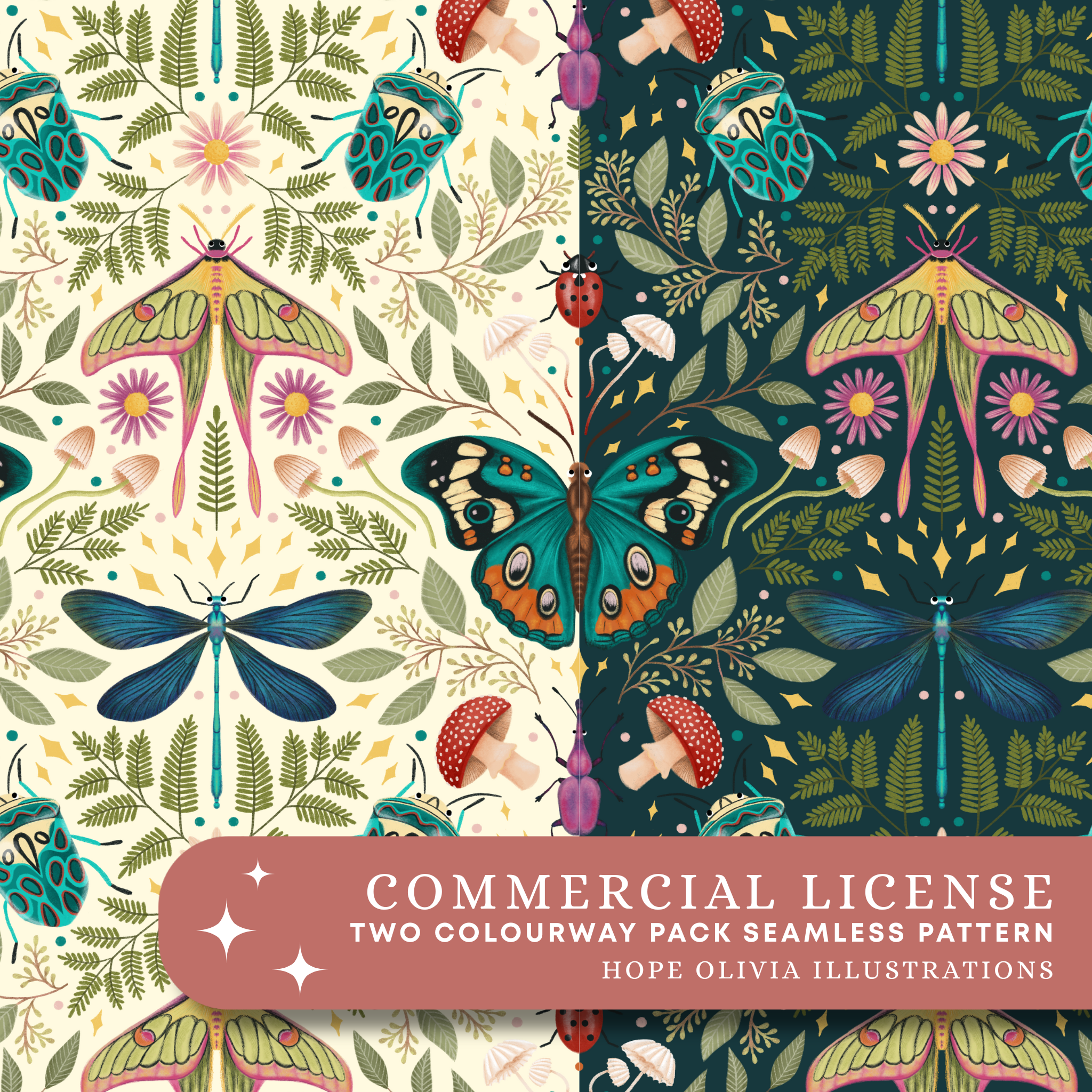 Doodle Bugs Colour Way Pack Seamless Patterns