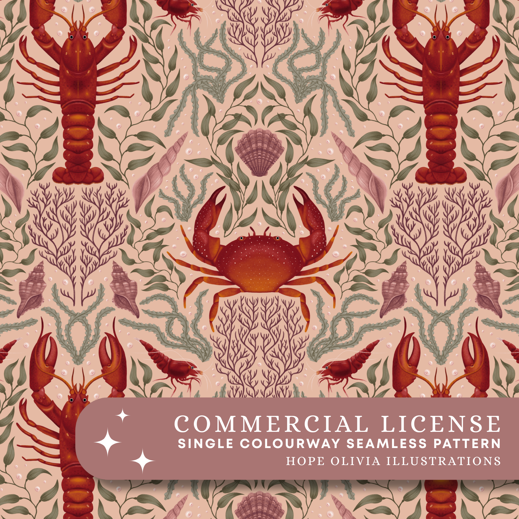 Crustacean Core Seamless Pattern