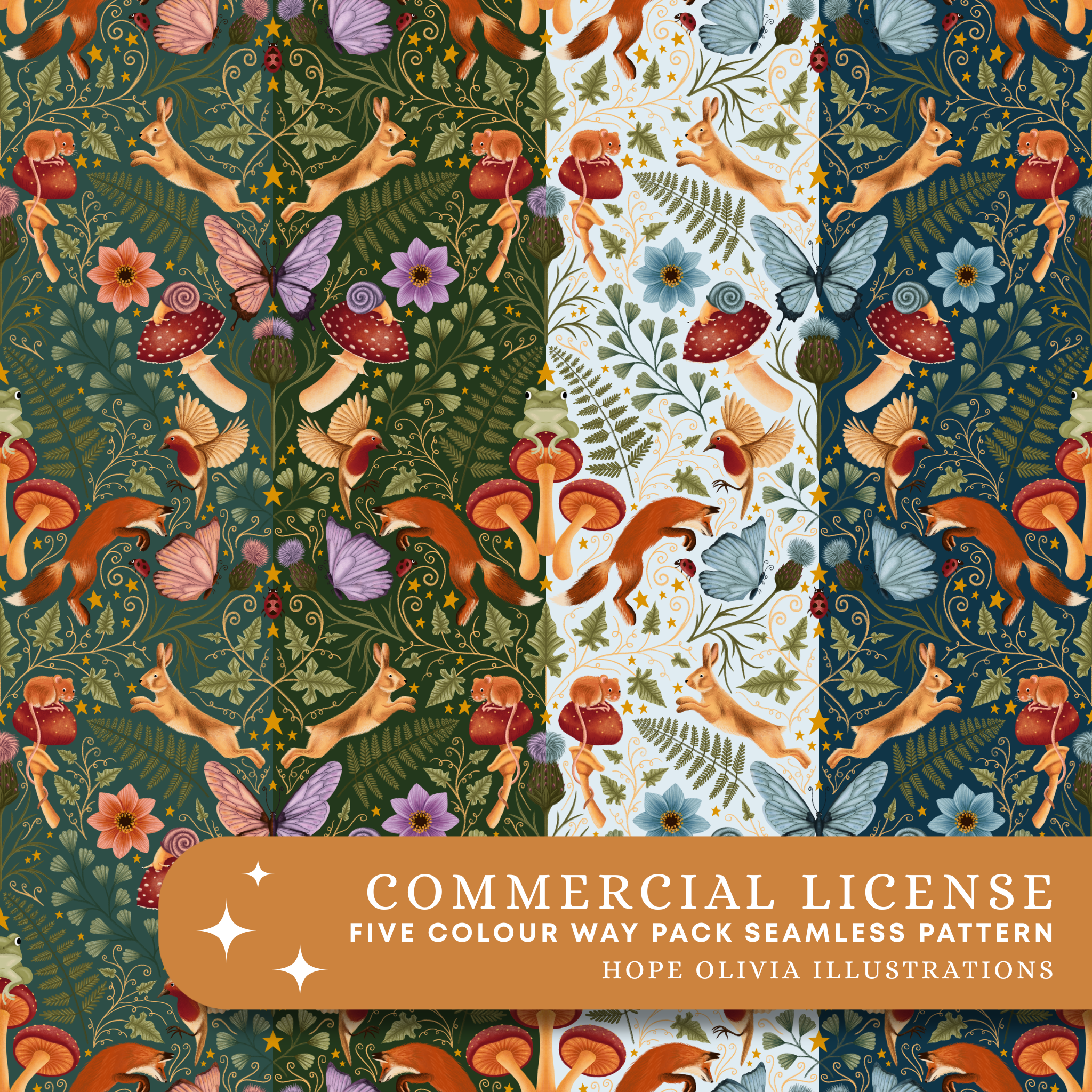 Enchanted Forest Colour Way Pack Seamless Patterns
