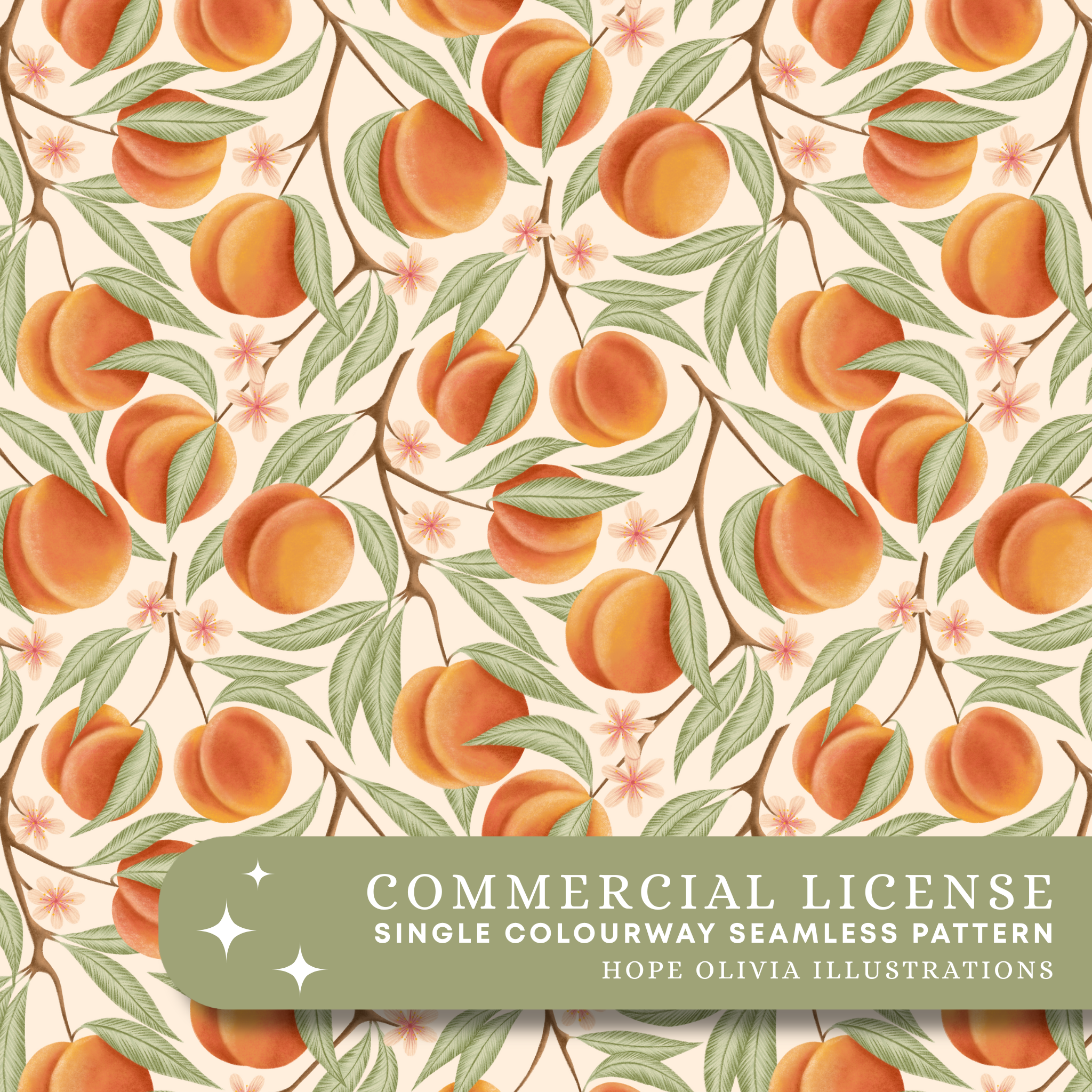 Peachy Dreams Pink Seamless Pattern