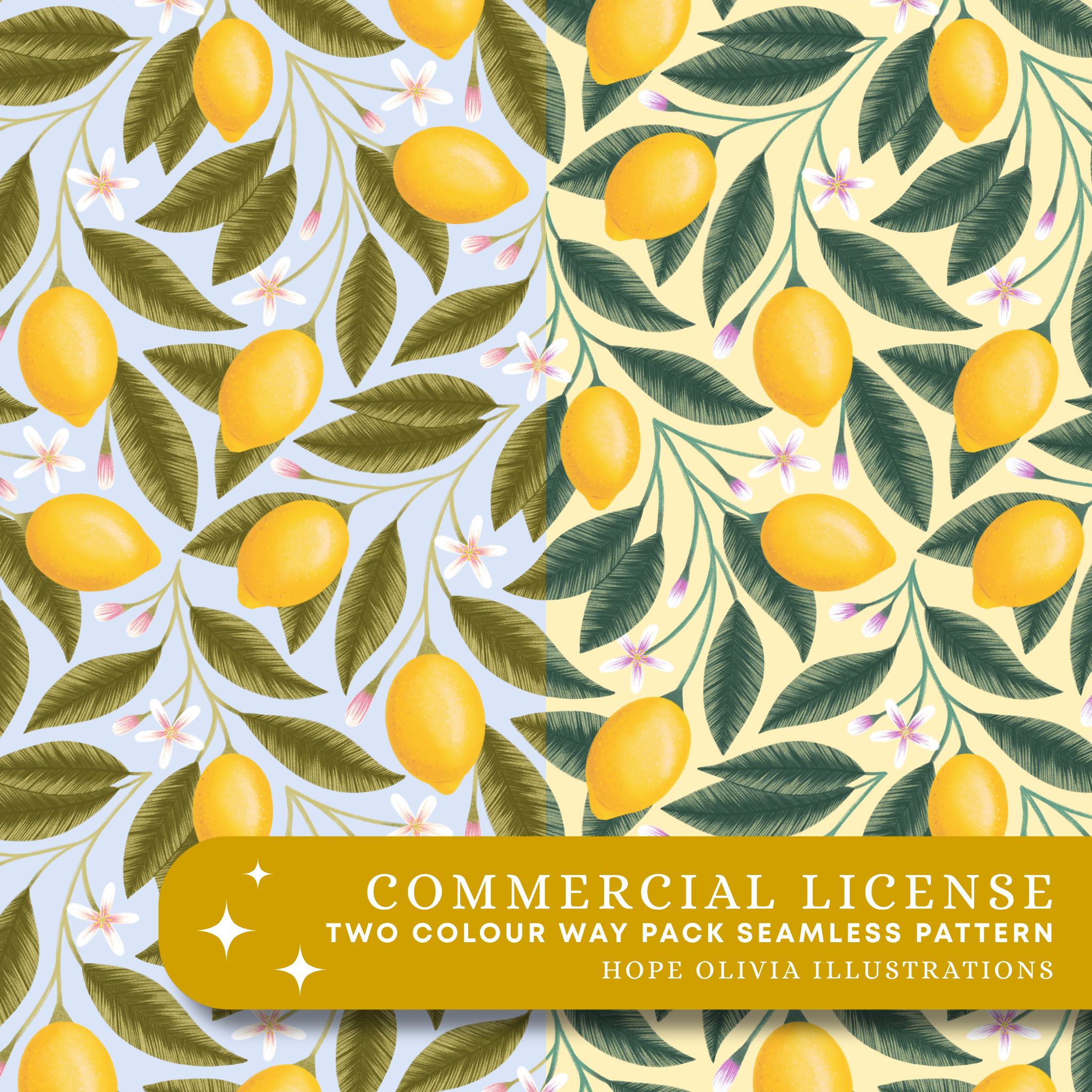 Summer Lemons Colour Way Pack Seamless Patterns