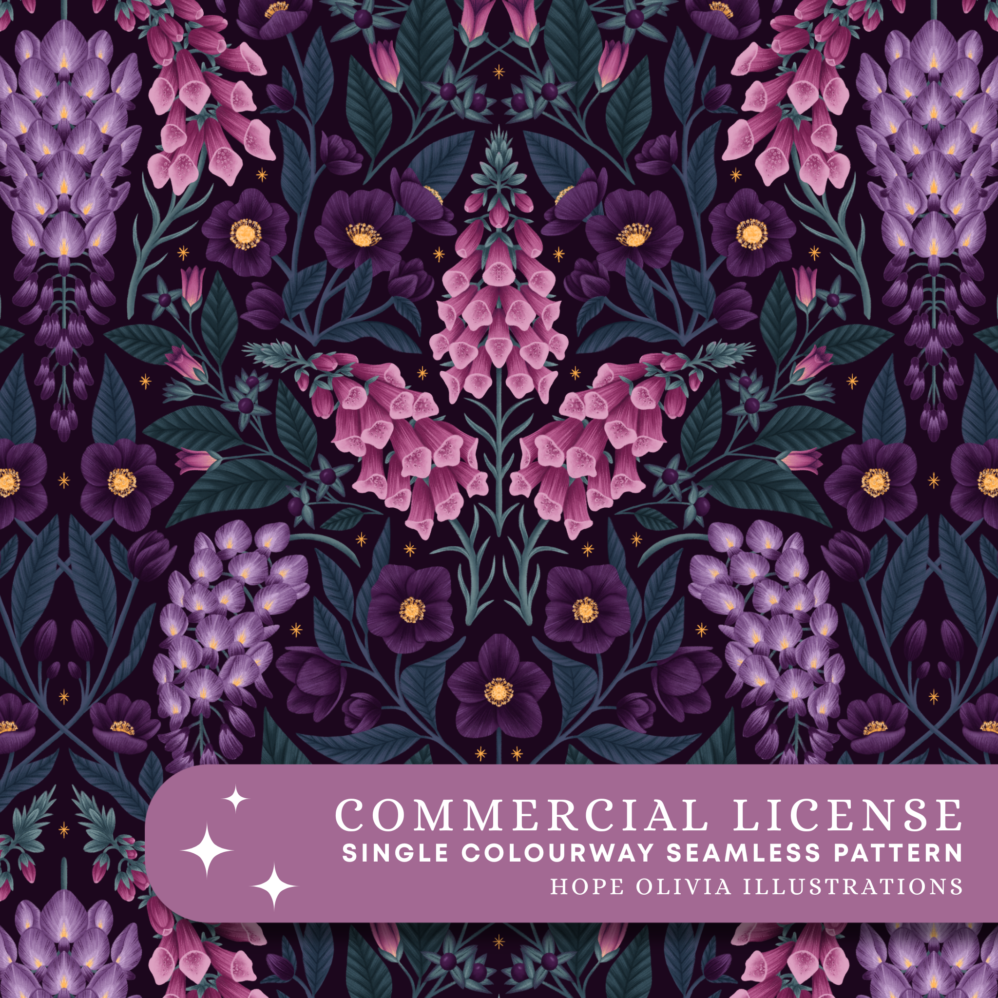 Poisonous Flowers Seamless Pattern