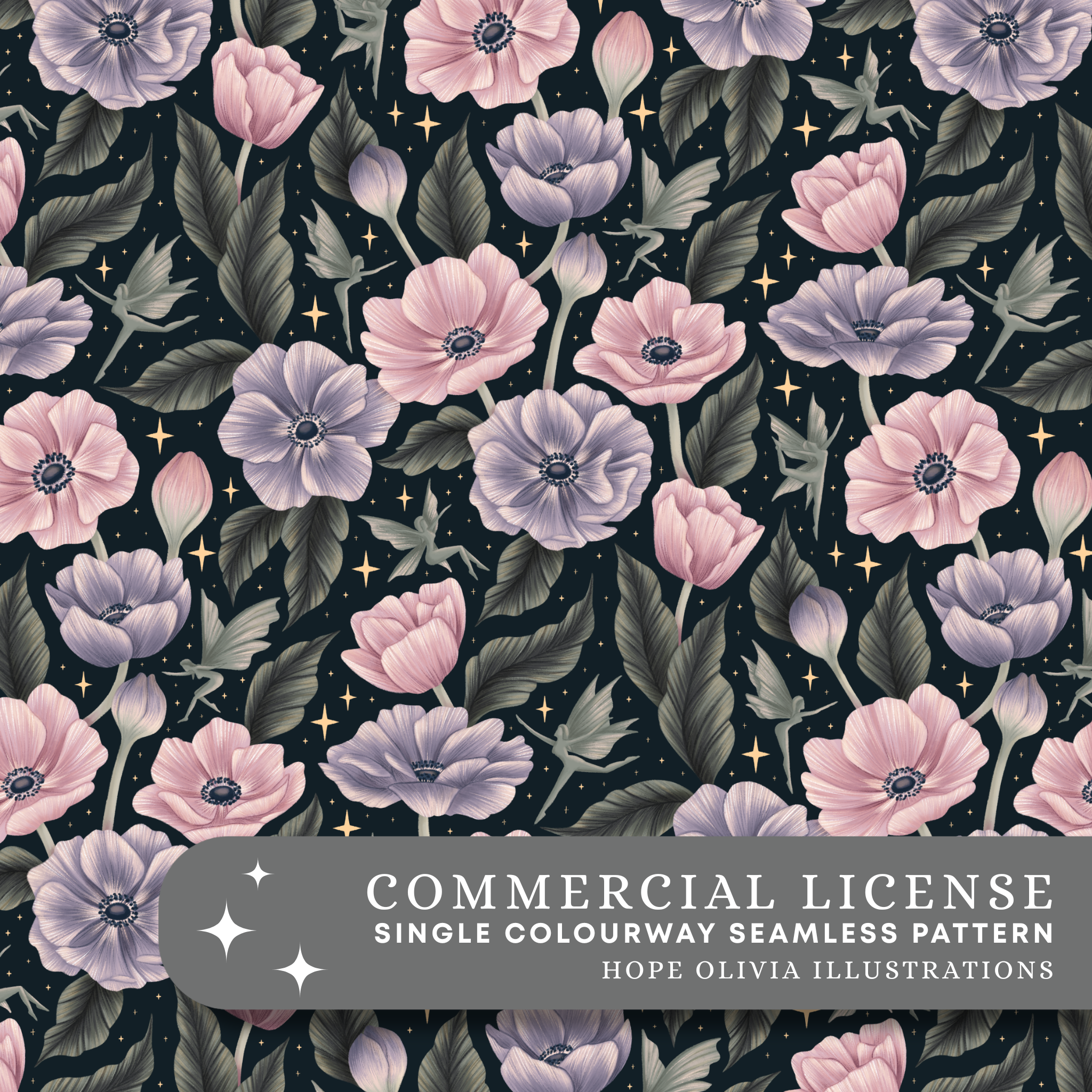 Fairy Flower Garden Seamless Pattern