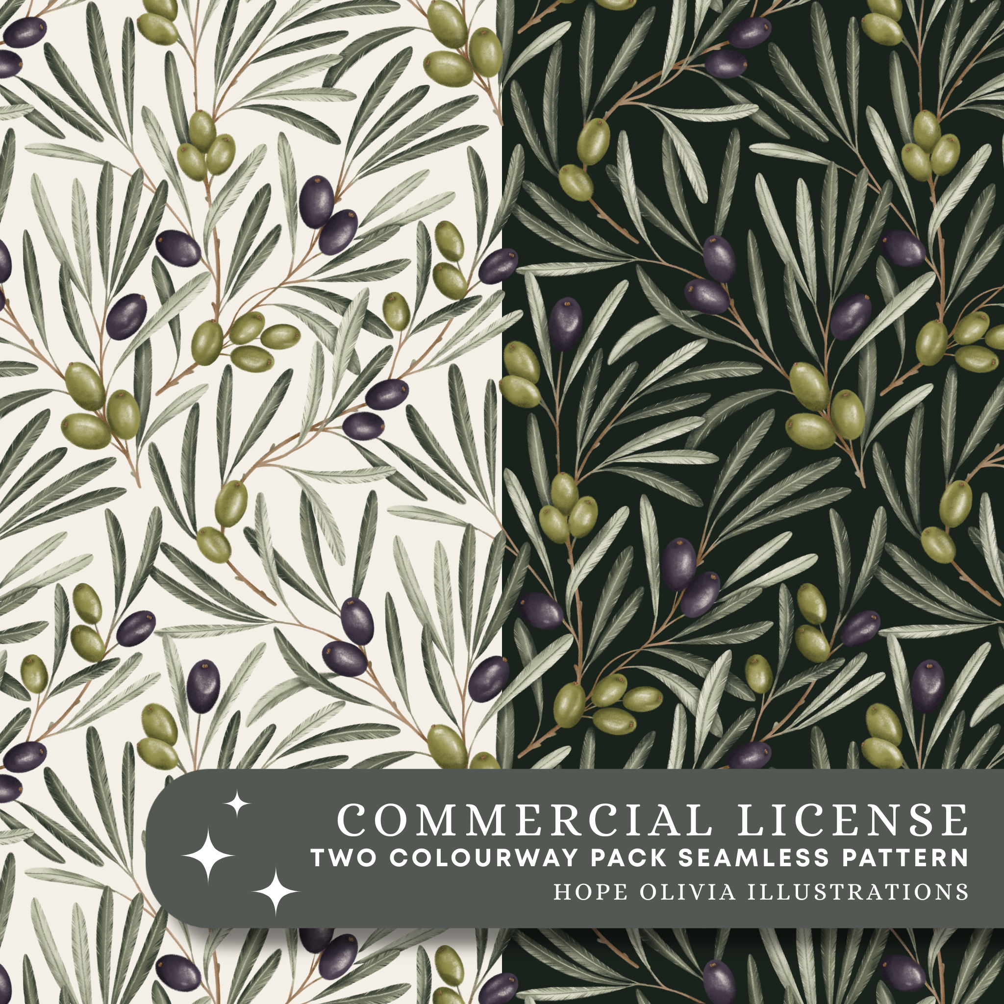 Olive Branch Colour Way Pack Seamless Patterns