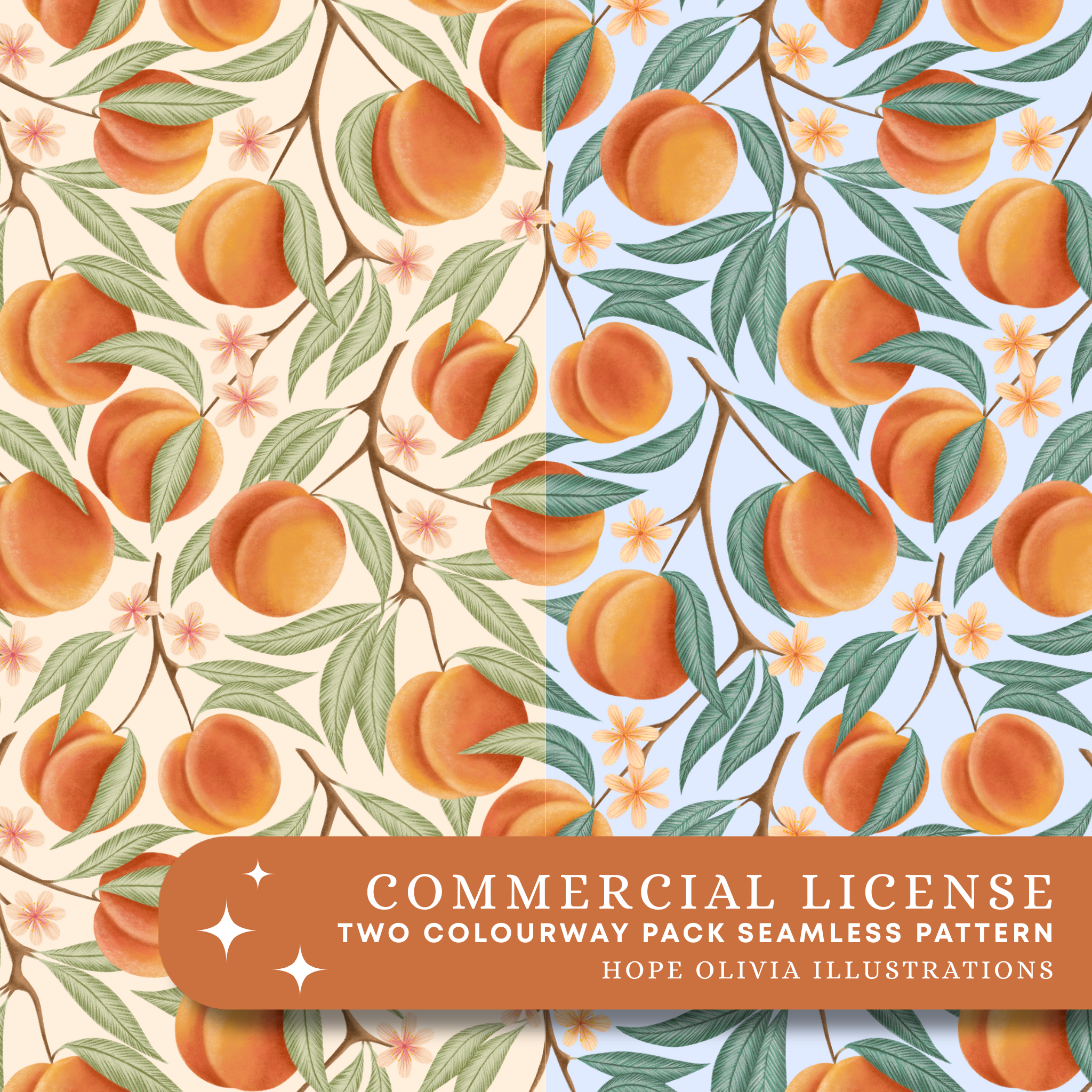 Peachy Dreams Colour Way Pack Seamless Patterns