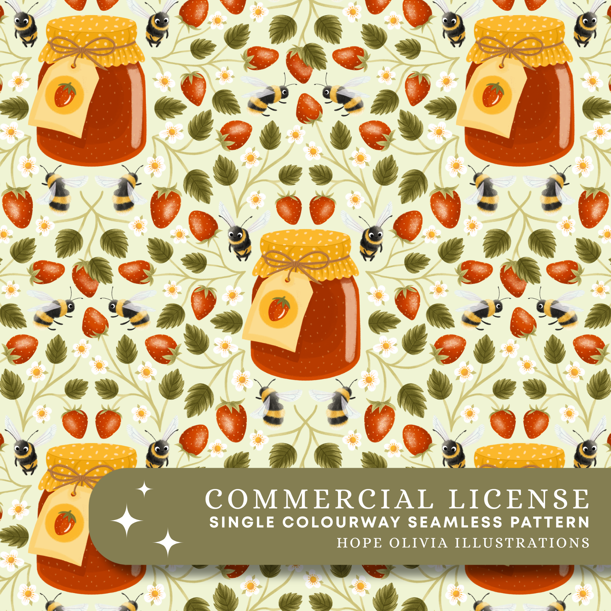 Strawberry Jam Seamless Pattern