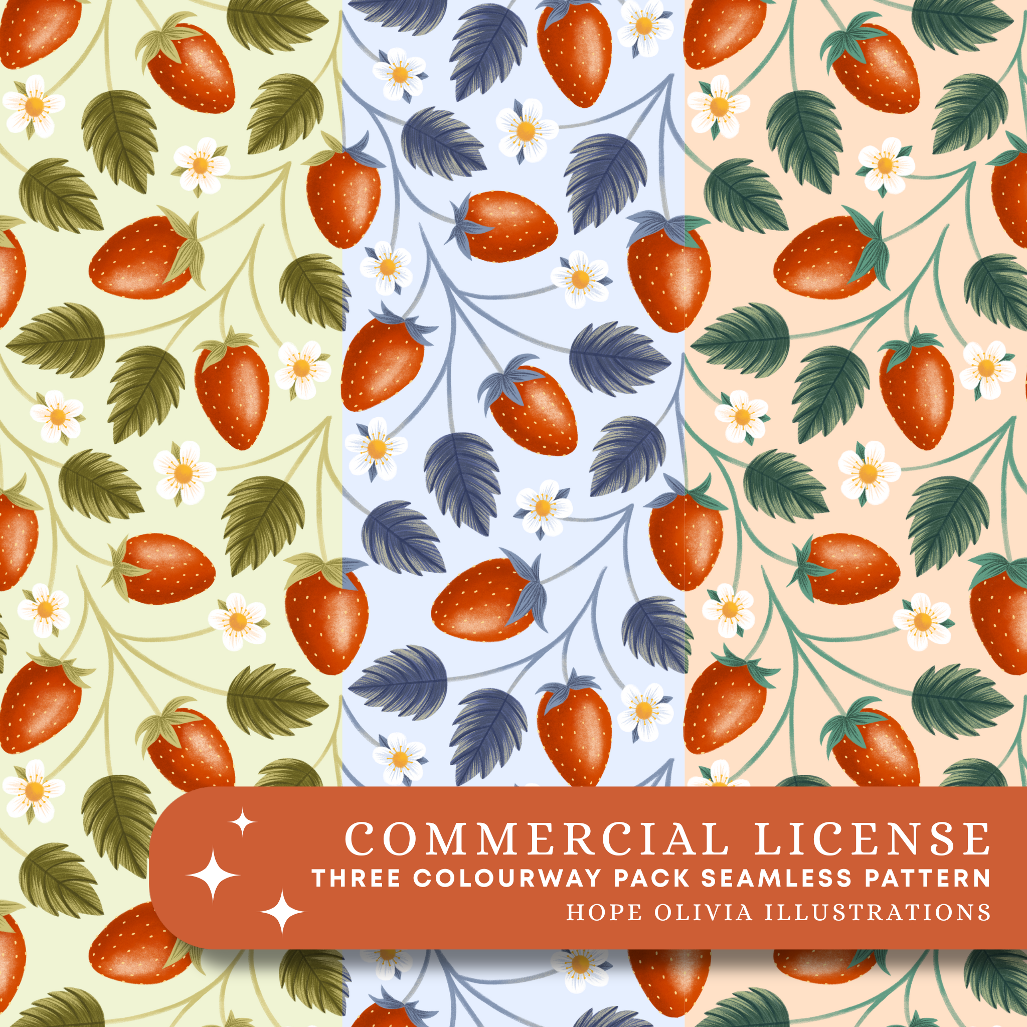 Strawberry Dreams Colour Way Pack Seamless Patterns