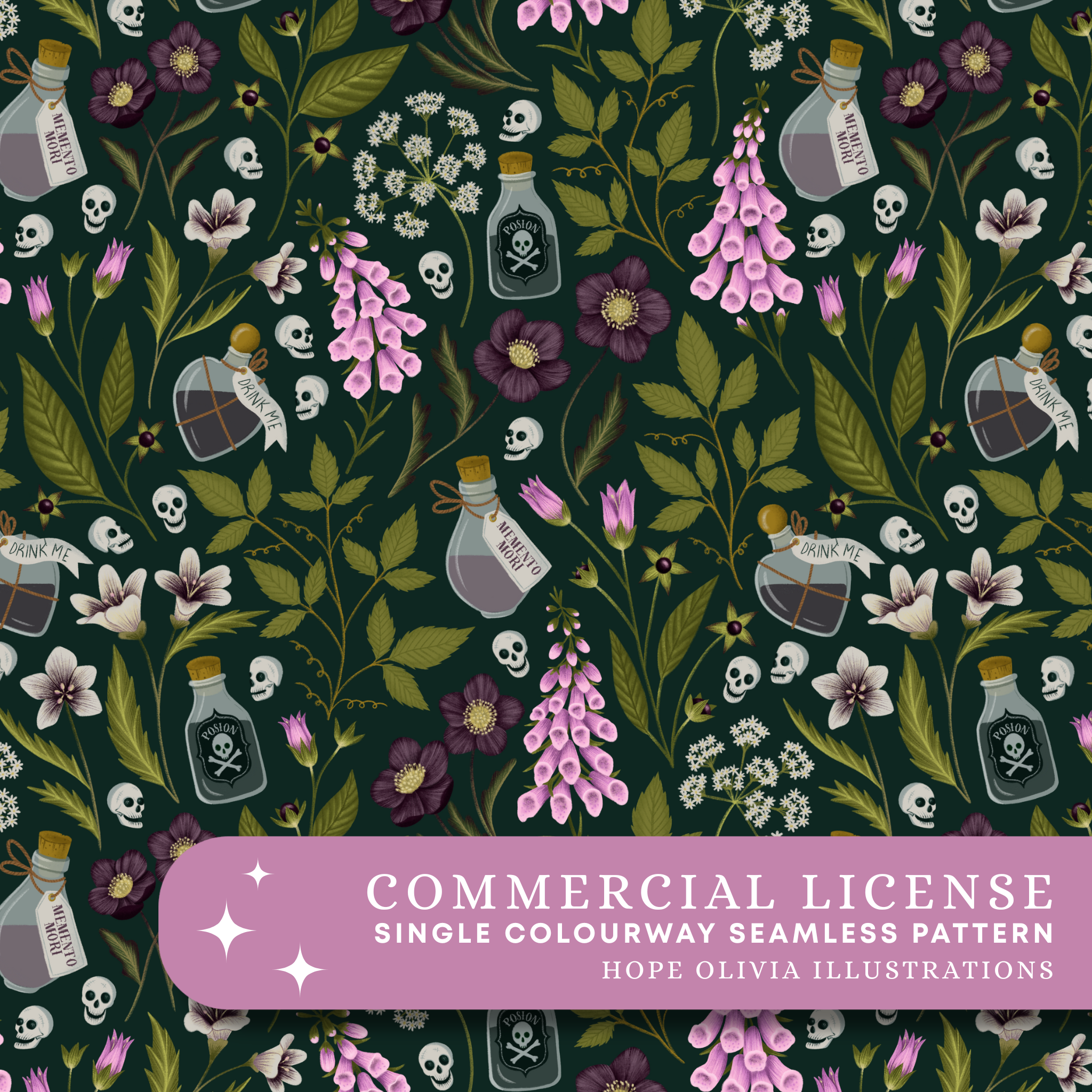 Memento Mori Seamless Pattern