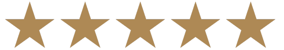 Five gold stars on a black background.