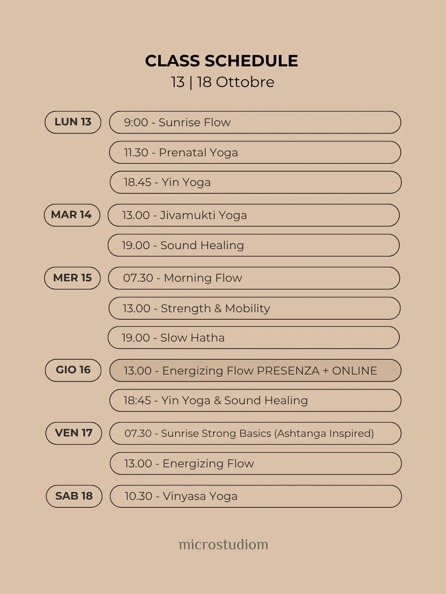 Le classi di gruppo della settimana da microstudiom 🙏🏼