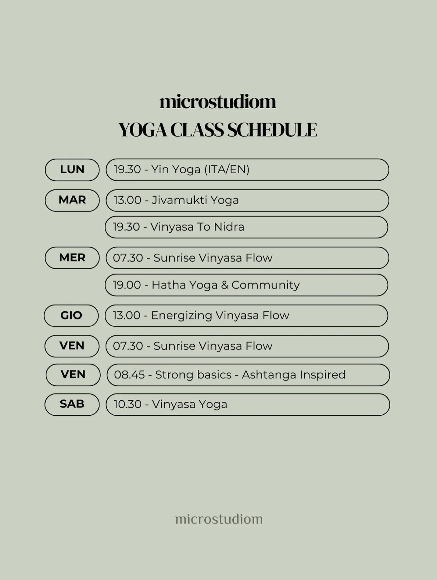 Il nuovo calendario delle lezioni di gruppo, alcune aggiunte e nuovi orari primaverili 🙏🏼